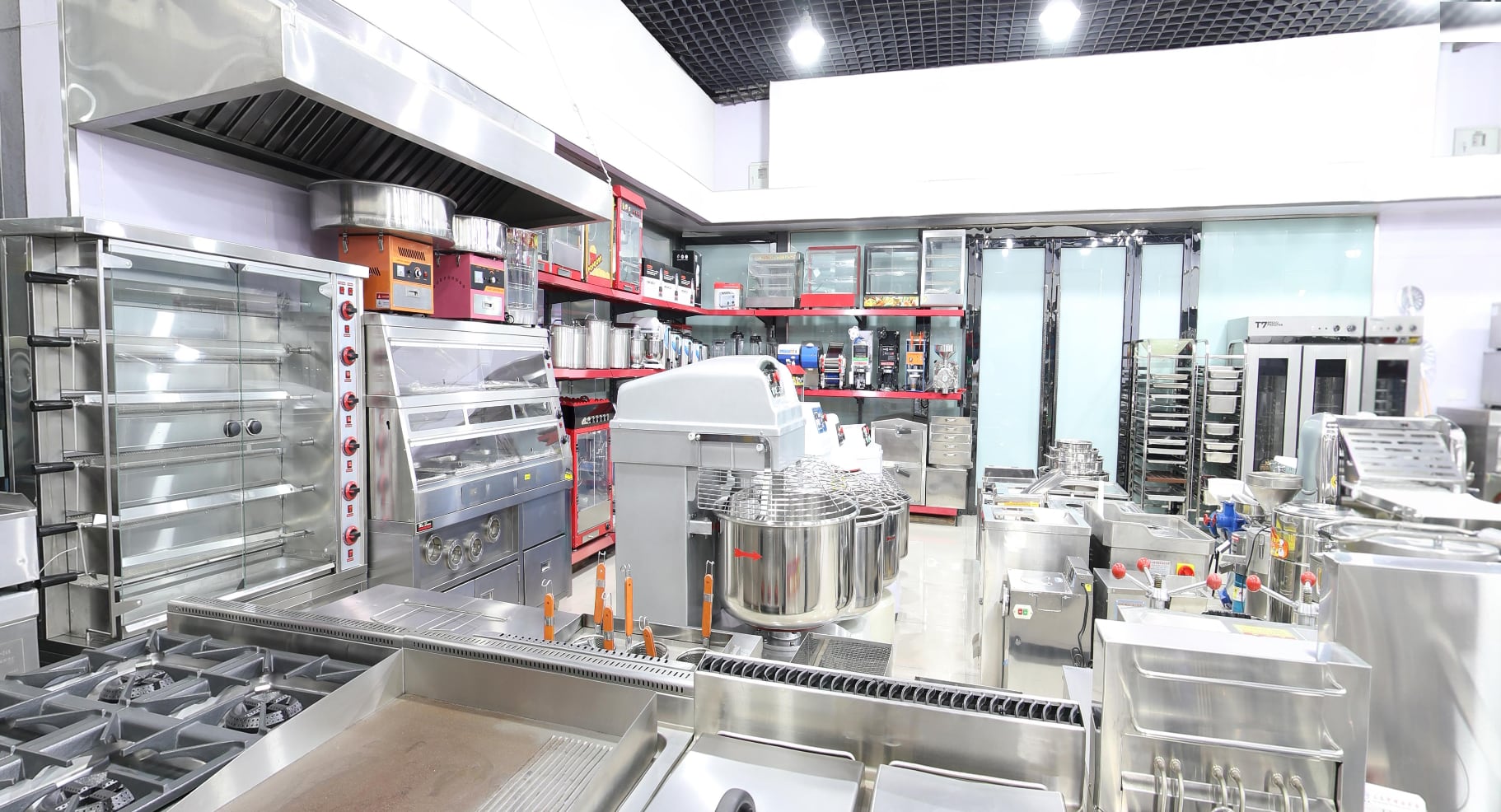 Photographed on our Yiwu showroom floor — the Bakery & Ovens area