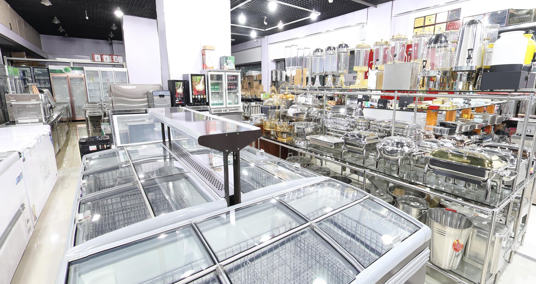 Photographed on our Yiwu showroom floor — the Refrigeration area