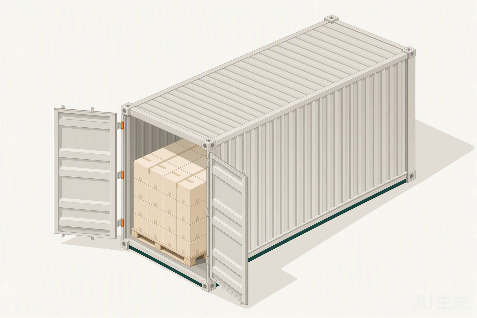 Isometric illustration of a loaded shipping container